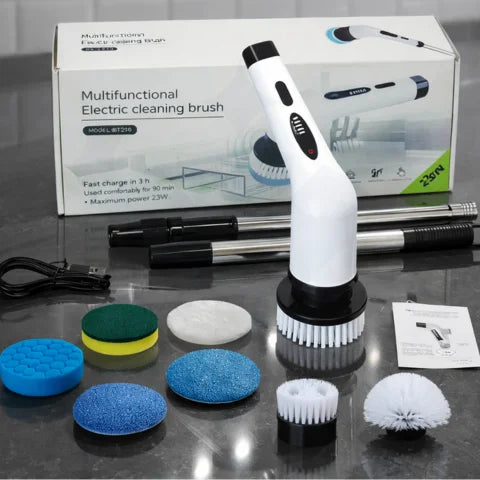 Brosse Rotative pour nettoyage carrelage intérieur - 8 en 1 PowerScrub™