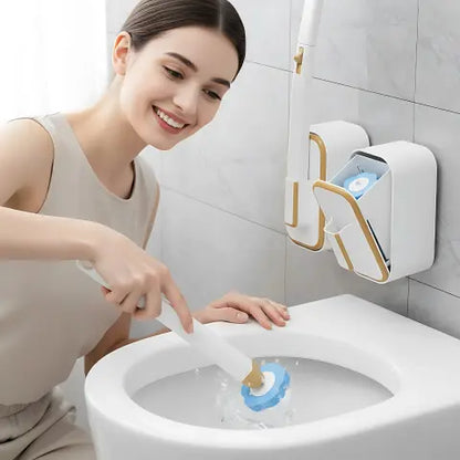 Brosse wc JetPro blanc femme suriante